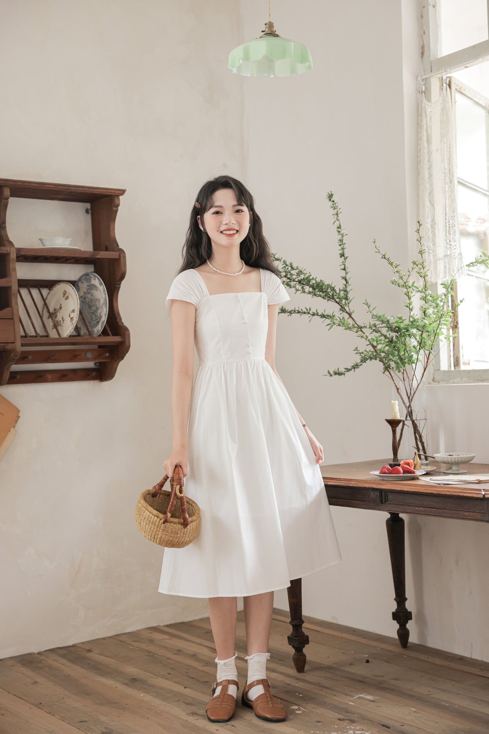 Classic Cap Sleeve Midi Dress