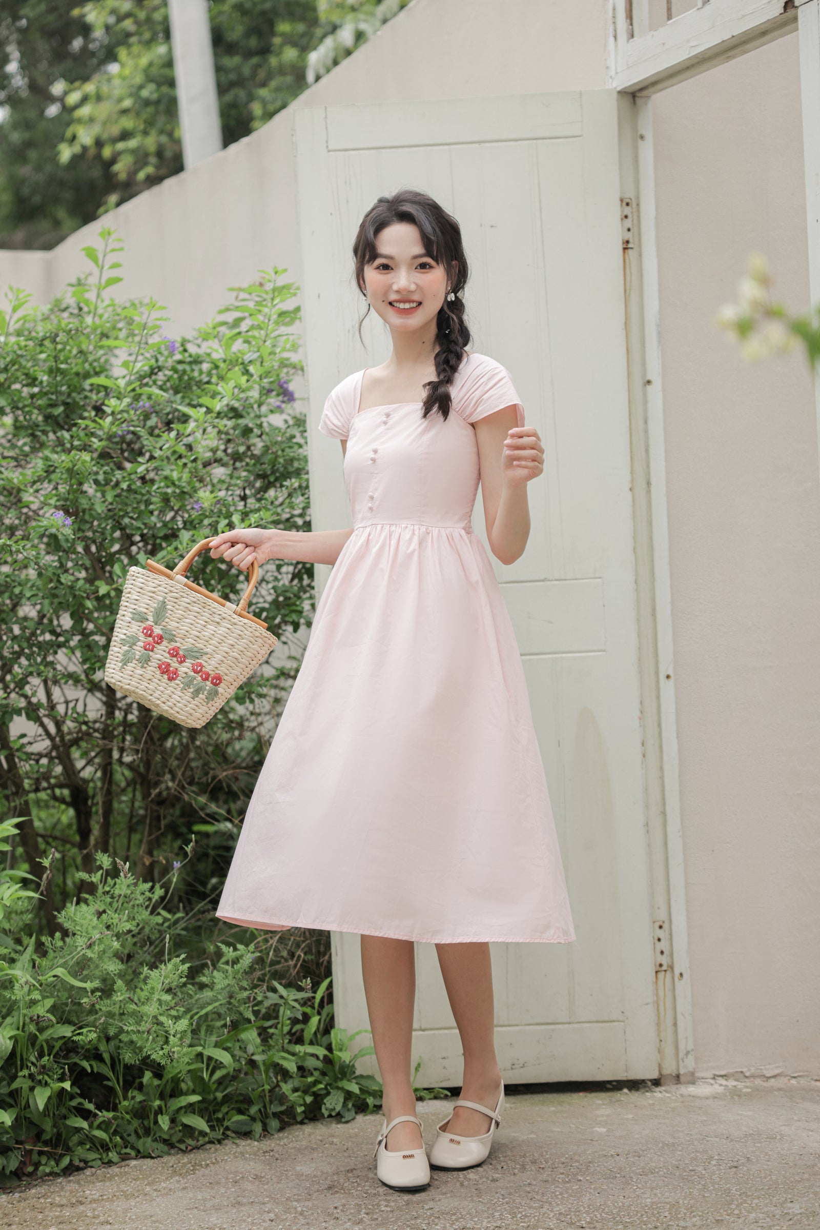 Classic Cap Sleeve Midi Dress