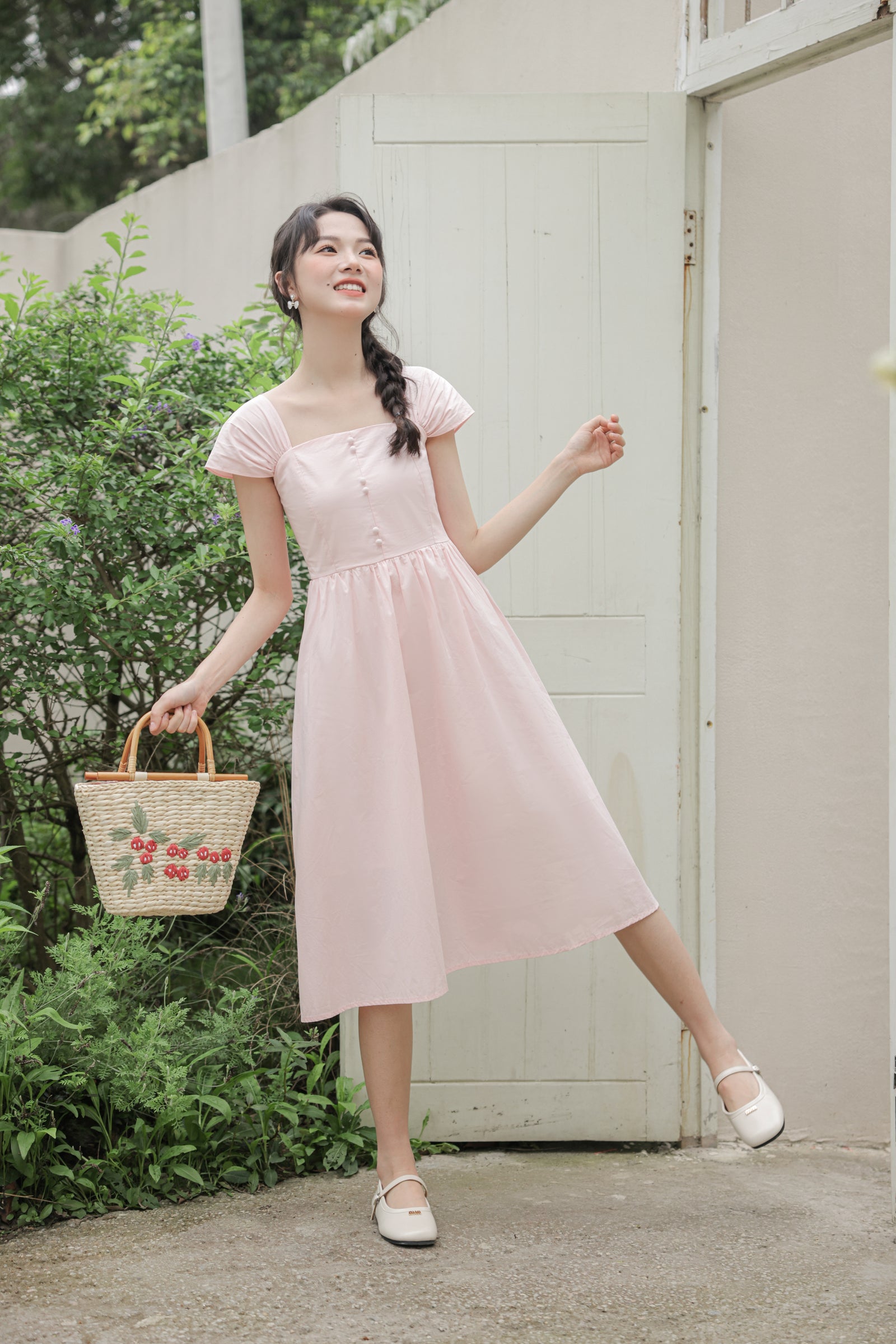 Classic Cap Sleeve Midi Dress