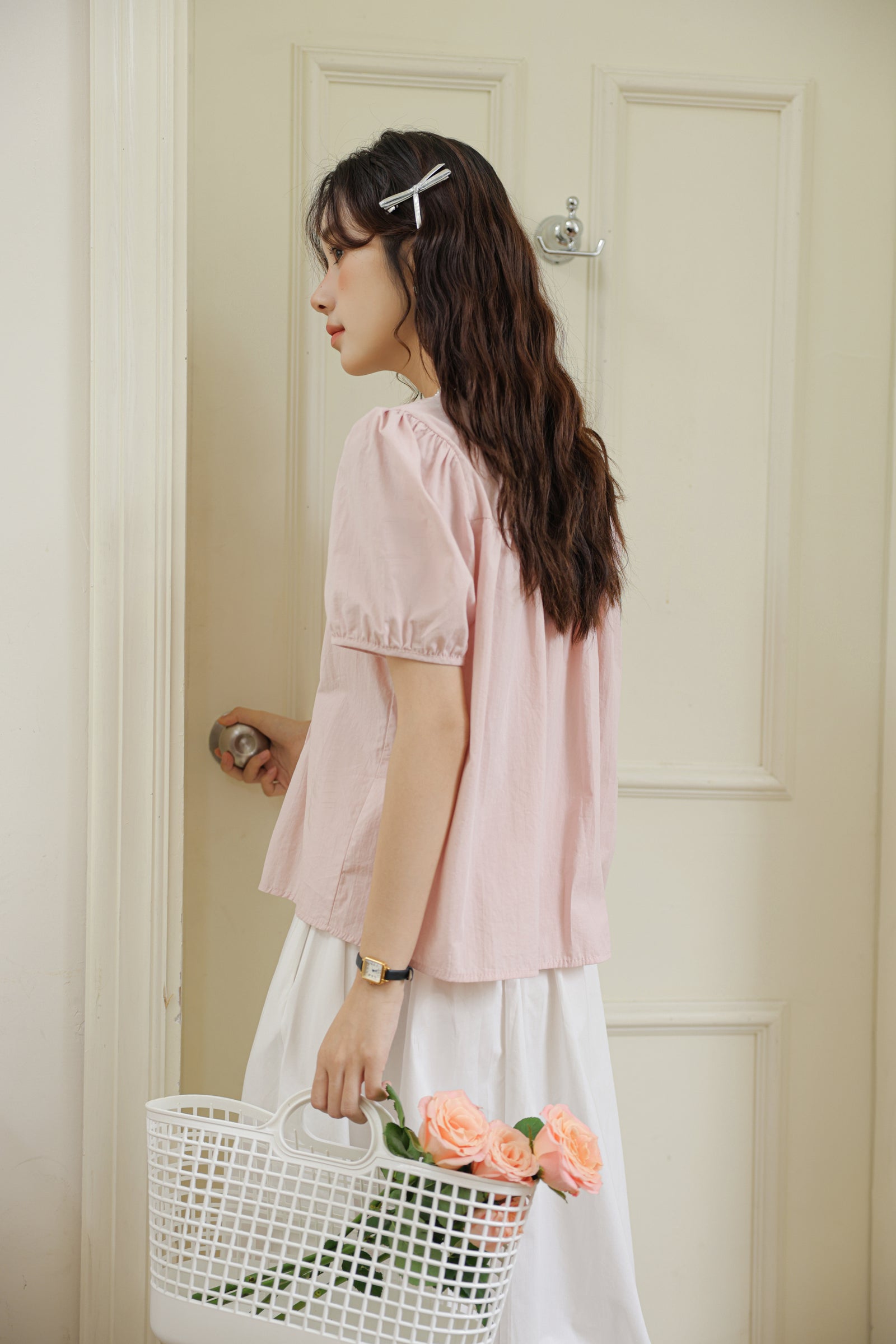 Charming Puff Sleeve Pleated Blouse - Masion Chérie