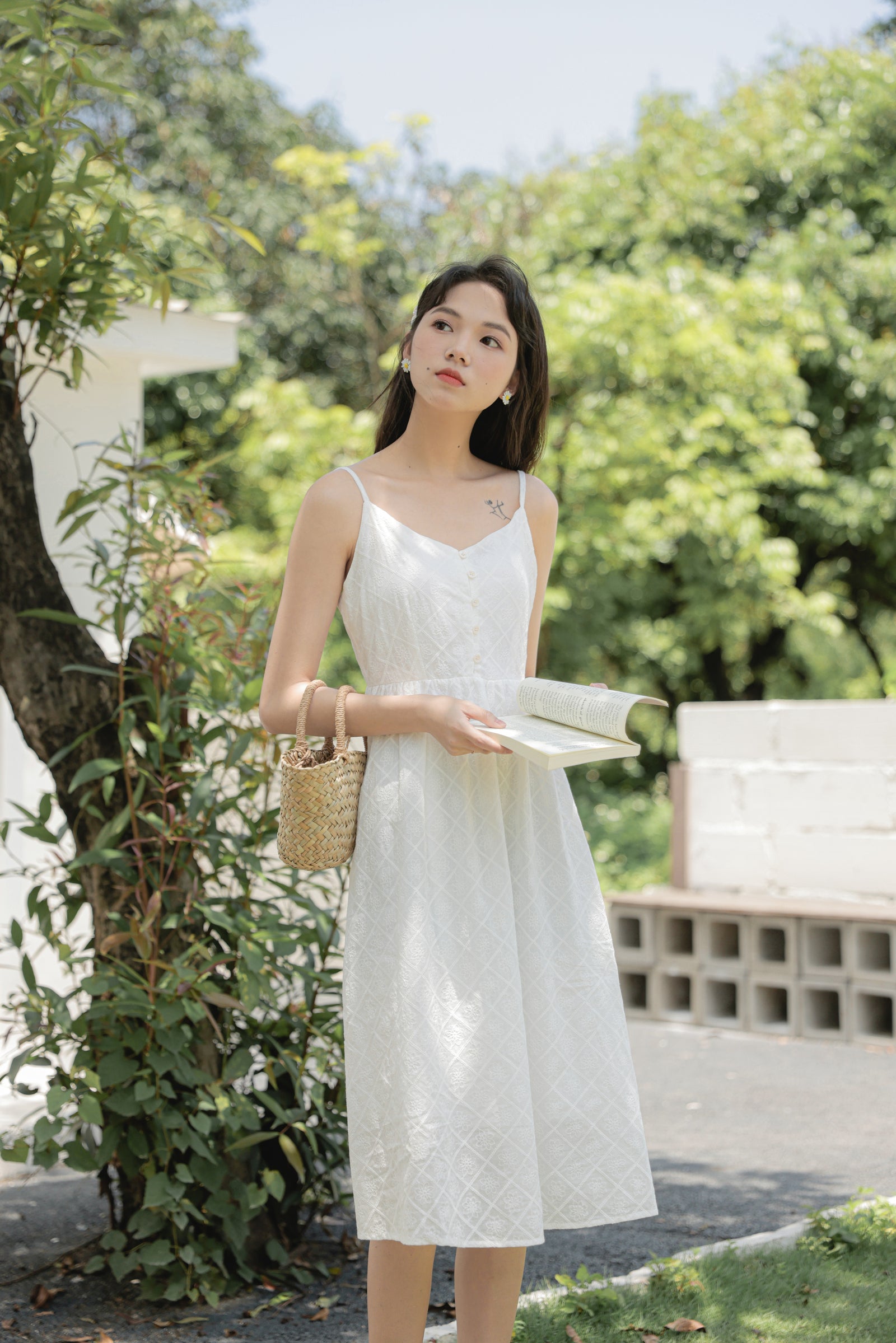 Fairy-Style White Spaghetti Strap Dress - Masion Chérie