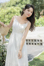 Fairy-Style White Spaghetti Strap Dress - Masion Chérie