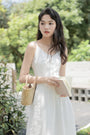 Fairy-Style White Spaghetti Strap Dress - Masion Chérie