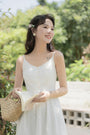 Fairy-Style White Spaghetti Strap Dress - Masion Chérie