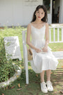 Fairy-Style White Spaghetti Strap Dress - Masion Chérie