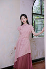 Peach Blossom Asymmetric Cheongsam Dress