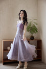 Lavender Tulle Spaghetti Strap Maxi Dress - Masion Chérie