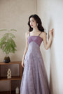 Lavender Tulle Spaghetti Strap Maxi Dress - Masion Chérie