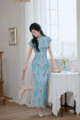 Vintage Print Modified Cheongsam Gradient Dress - Masion Chérie