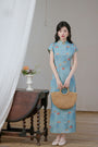 Vintage Print Modified Cheongsam Gradient Dress - Masion Chérie