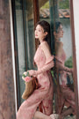 Blush Rose Halter Neck Cheongsam Dress