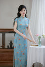 Vintage Print Modified Cheongsam Gradient Dress - Masion Chérie