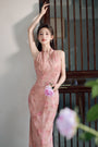 Blush Rose Halter Neck Cheongsam Dress