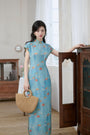 Vintage Print Modified Cheongsam Gradient Dress - Masion Chérie