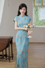 Vintage Print Modified Cheongsam Gradient Dress - Masion Chérie