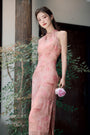 Blush Rose Halter Neck Cheongsam Dress