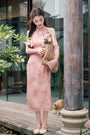 Blush Rose Halter Neck Cheongsam Dress