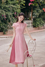 Vintage Pink Modified Cheongsam Dress Two-Piece Set - Masion Chérie