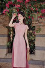 Vintage Pink Modified Cheongsam Dress Two-Piece Set - Masion Chérie