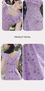 Enchanting Lilac Butterfly Print Ruffle Sleeve Maxi Dress - Masion Chérie