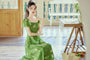 Enchanting Green Floral Print Ruffle Sleeve Midi Dress - Masion Chérie