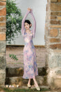 Ethereal Watercolor Floral Sleeveless Maxi Dress - Masion Chérie