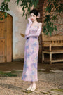 Ethereal Watercolor Floral Sleeveless Maxi Dress - Masion Chérie