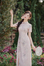 Pastel Pink Floral Modified Cheongsam Dress - Masion Chérie 