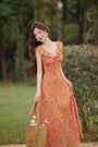 Sunset Bloom Ruffled Floral Maxi Dress - Masion Chérie