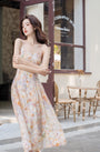 Romantic Floral Pastel Sundress with Ruffle Cardigan - Masion Chérie