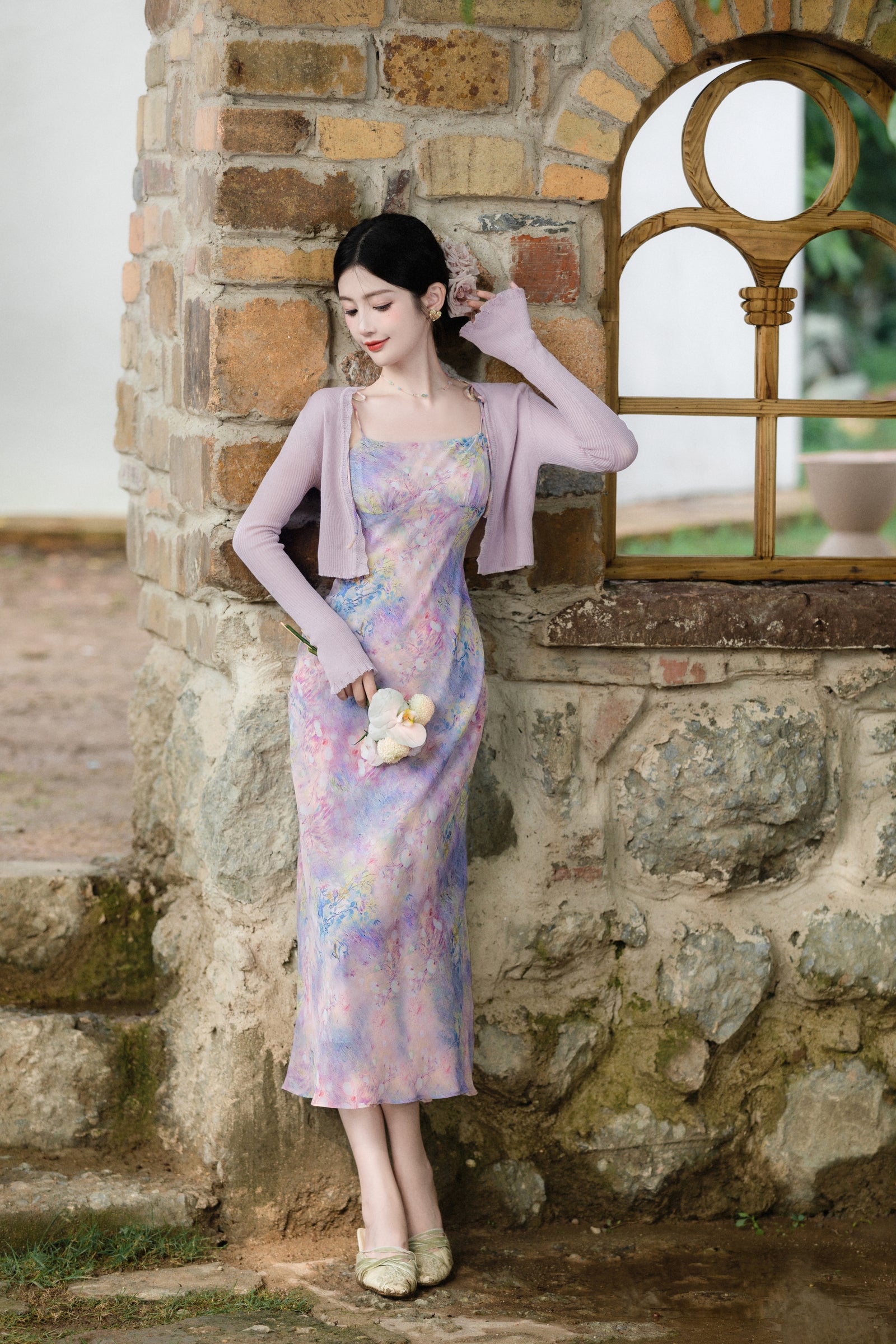 Ethereal Watercolor Floral Sleeveless Maxi Dress - Masion Chérie