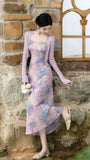 Ethereal Watercolor Floral Sleeveless Maxi Dress - Masion Chérie