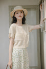 Chic Short-Sleeve Knitted Cardigan Top - Masion Chérie