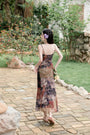 Vintage Patchwork Floral Spaghetti Strap Maxi Dress