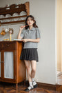 Chic Gray Knit Polo Collared Shirt - Masion Chérie