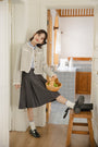 Elegant Ruffled Trim Tweed Jacket