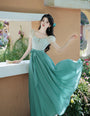 Seafoam Green Puff Sleeve Maxi Dress - Masion Chérie