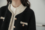 Lambswool Black Boucle Button-Up Jacket