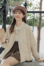 Beige Oversized Utility Jacket