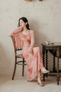 Elegant Rosy Pink Floral Print Sleeveless Maxi Dress - Masion Chérie