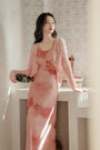 Elegant Rosy Pink Floral Print Sleeveless Maxi Dress - Masion Chérie