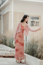 Elegant Rosy Pink Floral Print Sleeveless Maxi Dress - Masion Chérie