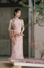 Vintage Pink Floral Modified Cheongsam Dress - Masion Chérie