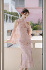 Vintage Pink Floral Modified Cheongsam Dress - Masion Chérie