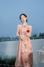 Graceful Floral Halter Neck Modified Cheongsam Dress - Masion Chérie