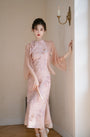 Vintage Pink Floral Modified Cheongsam Dress - Masion Chérie