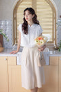 Retro Chinese Style Short Sleeve White Blouse - Masion Chérie