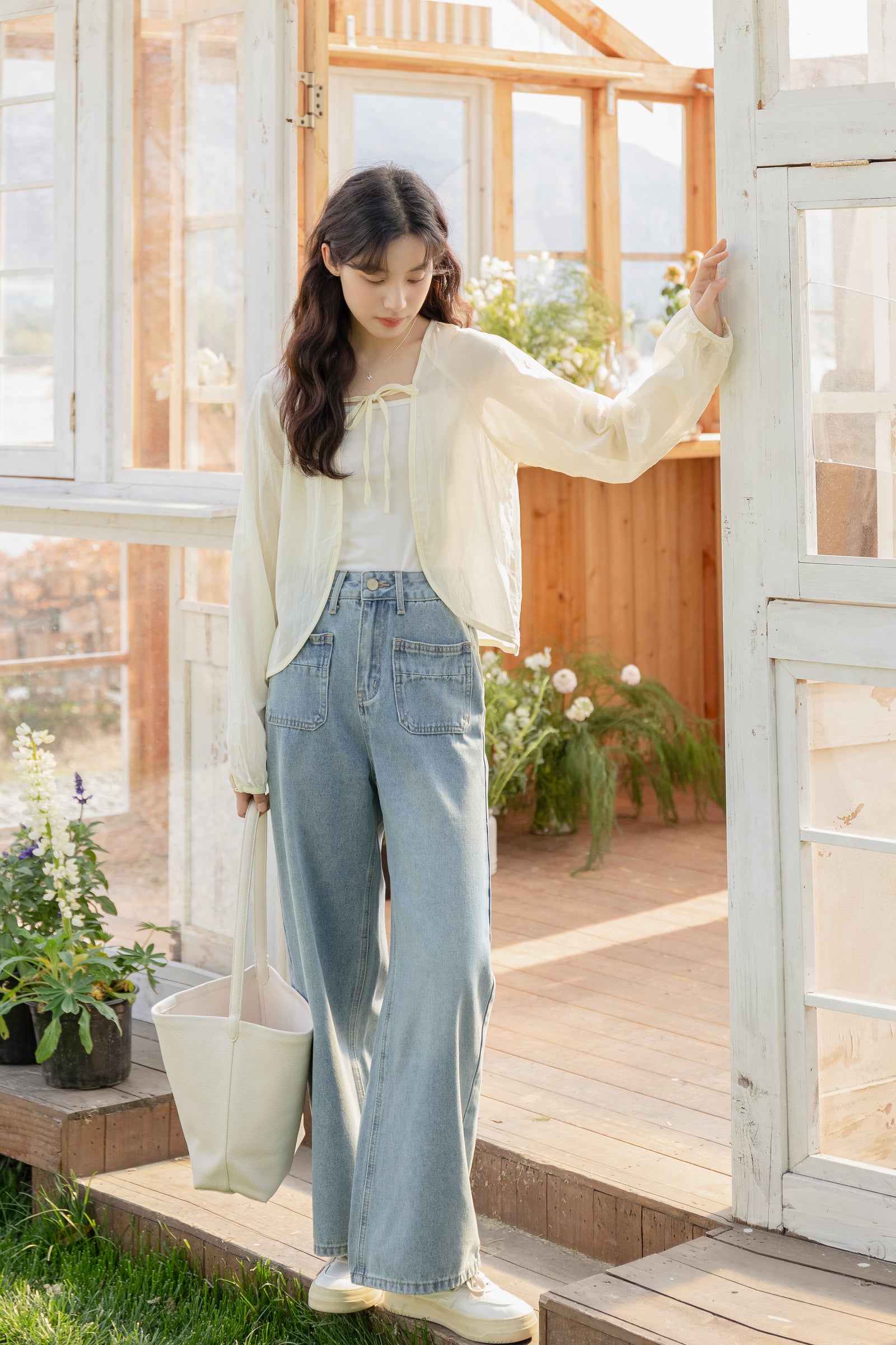 Classic High-Waist Wide-Leg Denim Jeans - Masion Chérie