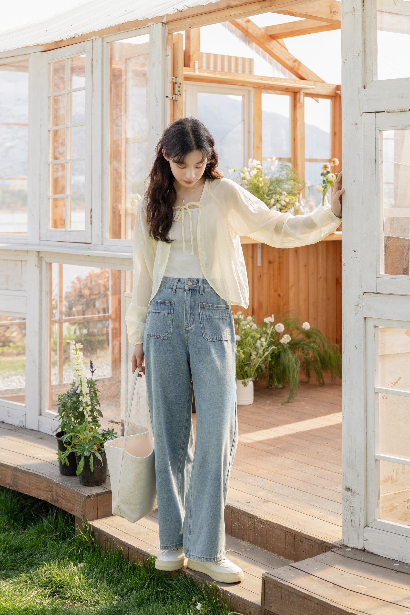 Classic High-Waist Wide-Leg Denim Jeans - Masion Chérie