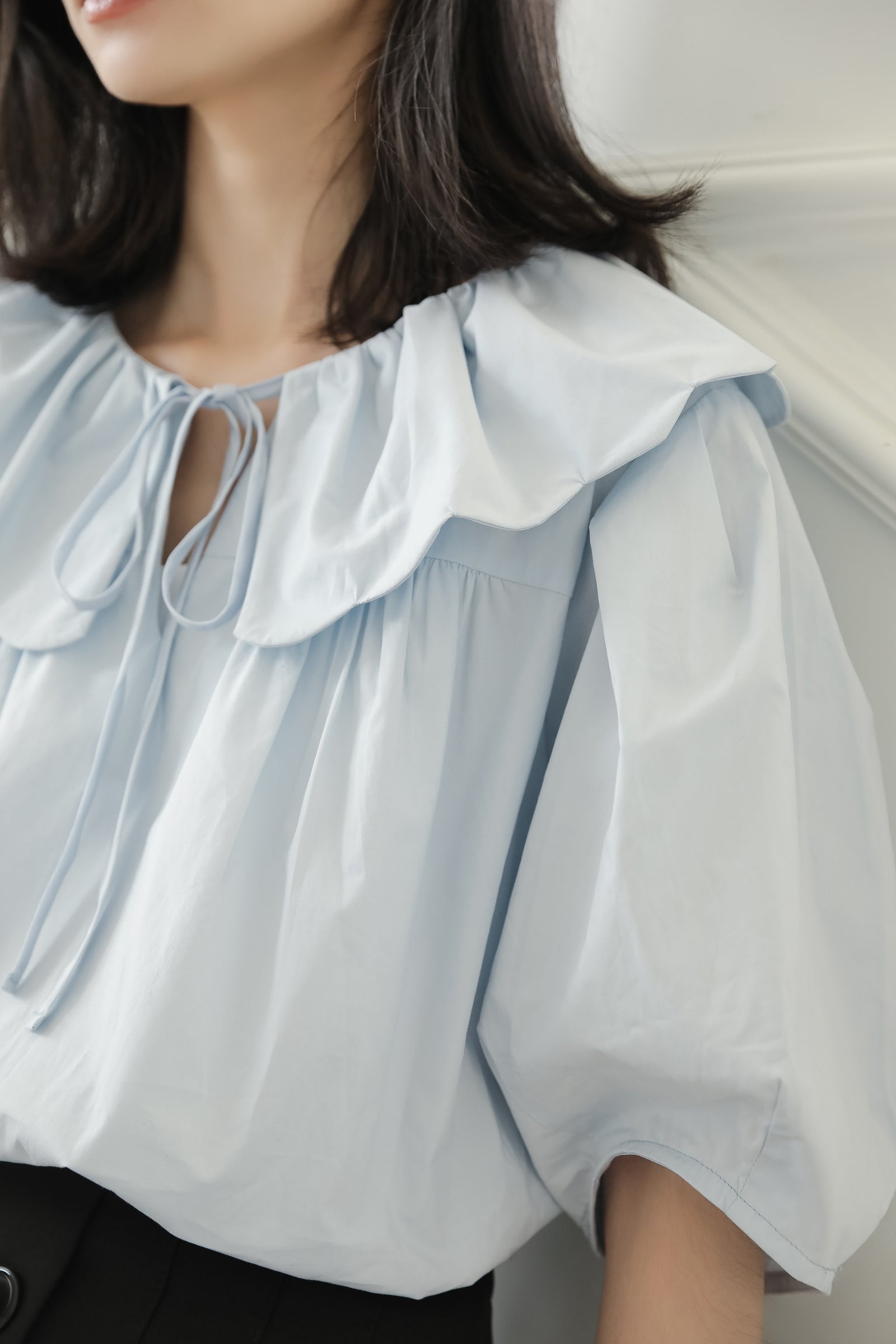 Vintage Ruffle Collar Puff Sleeve Blouse - Masion Chérie